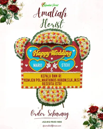 Karangan Papan Bunga Pernikahan di Gedong Pakuon